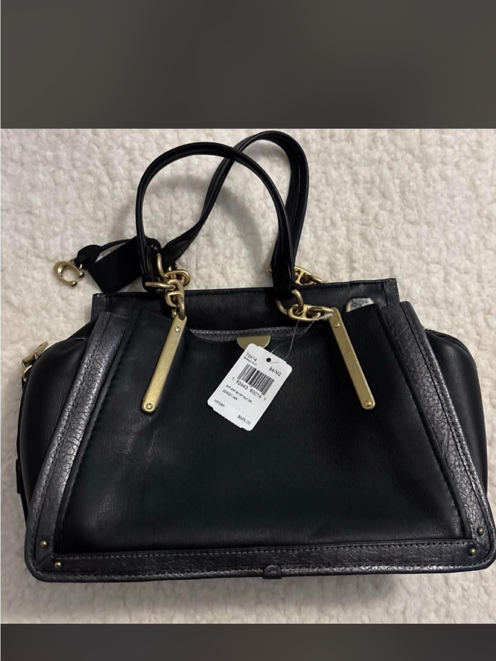 NWT Coach Dreamer Satchel Black Multi Butterfly Applique Snakeskin Handbag 72614 - Picture 2 of 8